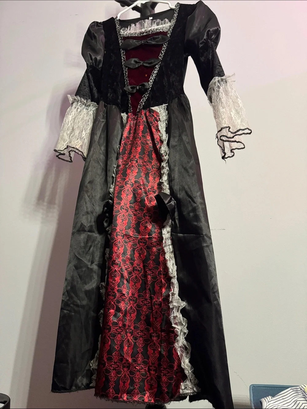 Kids Gothic Vampire Dress Costume - Black and Red